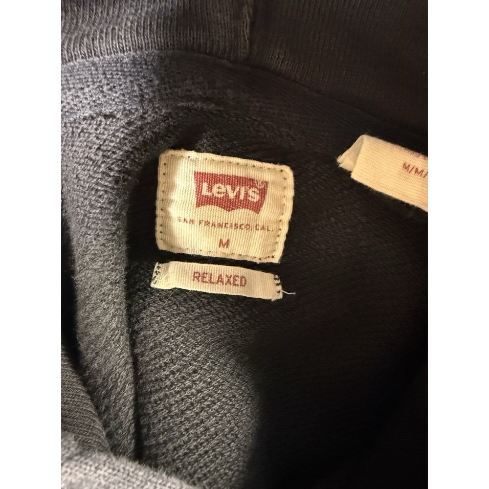 Levi Strauss & Co Navy Blue Hooded Sweatshirt Men's Navy Blue Pullover Medium - Picture 4 of 10